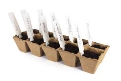 Seed Starter Peat Pots Tray – Kate Naturals. Germination Seedling Trays. Includes 10 Plastic Plant Markers. 5 Pack – 50… -Garden Supply Store 41DHgO6nLRL