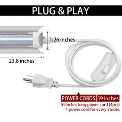 (Pack Of 8) Kihung LED Grow Light, 2FT T8 Grow Light, 192W(8×24W) Full Spectrum Grow Light With Reflectors, High PPFD… -Garden Supply Store 41DXS7OG92L