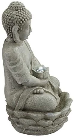 Sitting Buddha Asian Zen Outdoor Bubbler Water Fountain 22″ High With LED Light Meditation Decor For Garden Patio Yard Deck Home Lawn Porch House Relaxation Exterior Balcony – John Timberland -Garden Supply Store 41E9wWUsOWL