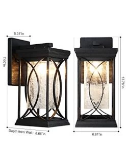 Modern Outdoor Wall Light Exterior Light Fixtures, Black Aluminum With Crack-Like Glass Create Gorgeous Lighting Effects UL And IP65 Waterproof Wall Sconce Outdoor For Garage, Front Porch Lighting 8 Modern Outdoor Wall Light Exterior Light Fixtures, Black Aluminum With Crack-Like Glass Create Gorgeous Lighting Effects UL And IP65 Waterproof Wall Sconce Outdoor For Garage, Front Porch Lighting -Garden Supply Store 41EsUU5MeeL