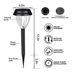 Solar Pathway Lights 6 Pack, Auto On/Off, 5 Lumen, 4600K To 5600K, 15.5 Inch Waterproof Landscape Path Light Lawn Stakes… -Garden Supply Store 41F9nsgELzL