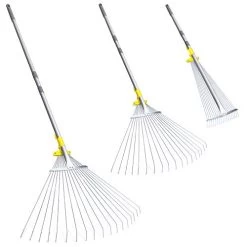 Jardineer 73 Inch Garden Rake Leaf, Adjustable Lawn Rake For Leaves, Yard Rakes For Lawns With Expandable Head. Ideal…