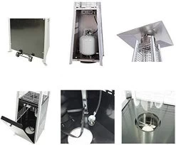 AJH Outdoor Patio Heater Patio Heaters Outdoor Freestanding Real Flame Gas Pyramid Patio Heater Outdoor Garden With… -Garden Supply Store 41GuHCYiusL