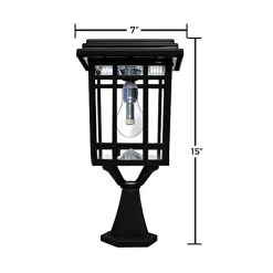 GAMA SONIC GS-114B-FPW-BLK Prairie Bulb Lamp Outdoor Solar Light Fixture, Pole Pier & Wall Mount Kits, Black -Garden Supply Store 41H7F1XtlaL