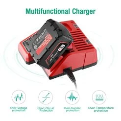 FirstPower 2Pack 5.0Ah Battery And Charger Replace For Milwaukee M18 Battery And 48-45-1812 Mutiple Volts 12V/18V… -Garden Supply Store 41HHMhmN0EL