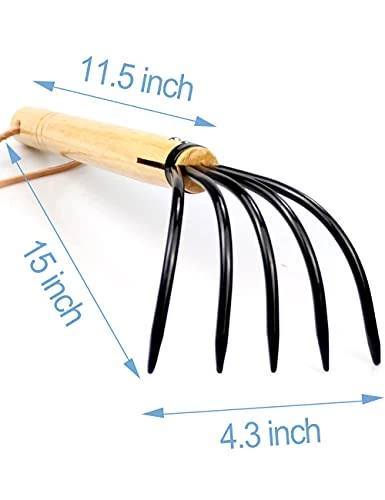 15″ Gardeners | Military Grade Steel 6 Tines And Prime Wood Japanese Ninja Or Cultivator For Perfect Pulverized And Aerated Soil, Ergonomic Wooden Handle For Firm Grip 4 15″ Gardeners | Military Grade Steel 6 Tines And Prime Wood Japanese Ninja Or Cultivator For Perfect Pulverized And Aerated Soil, Ergonomic Wooden Handle For Firm Grip - Image 4