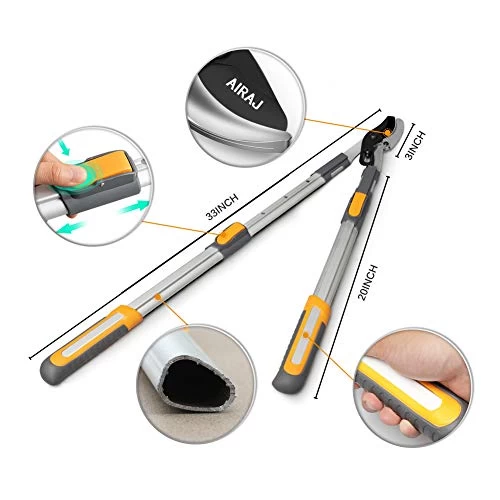 AIRAJ 3Pcs Professional Hedge Lopper Set,27″ Tree Loppers,24” Heavy Duty Hedge Shears And 7.5” Cut Easy Hand Pruners,The Best Choice For Garden Tools 2 AIRAJ 3Pcs Professional Hedge Lopper Set,27″ Tree Loppers,24” Heavy Duty Hedge Shears And 7.5” Cut Easy Hand Pruners,The Best Choice For Garden Tools - Image 2