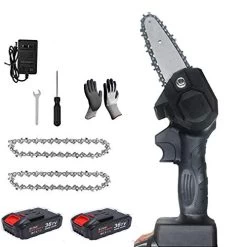 Electric Chainsaw 2Batteries+2Chains Cordless 36VF Mini Portable Lightweight 4000mAh Battery Small Rechargeable Wood…