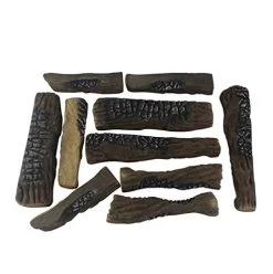 Ipalmay Gas Fireplace Logs, 5 Pieces Ceramic Logs For Gas Fireplace Natural Artificial Logs Set, Realistic Clean Burning…