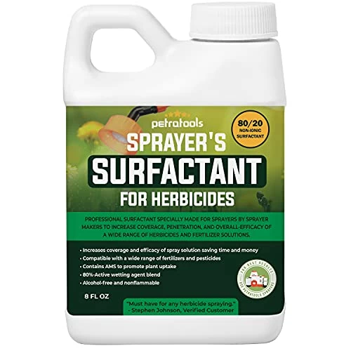 Sprayer’s Surfactant For Herbicides – NonIonic Surfactant For Weed Killer, Foliar, Unwanted Grass, Herbicide – Spreader Sticker – Surfactant Wetting Agent, PetraTools (8 Oz) 1 Sprayer’s Surfactant For Herbicides – NonIonic Surfactant For Weed Killer, Foliar, Unwanted Grass, Herbicide – Spreader Sticker – Surfactant Wetting Agent, PetraTools (8 Oz)
