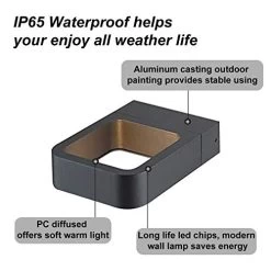 JUNOLUX Contemporary Wall Sconce Fixture With LED Lighting, Exterior Wall Mount Lamps For Garden, IP65 Waterproof… -Garden Supply Store 41JEQuwPy4L