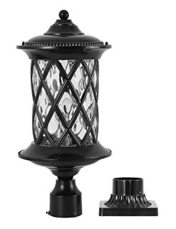 Industrial Exterior Lamp Post Lighting Fixtures Waterproof Post Light Outdoor With 3-Inch Pier Mount Base,Water Glass… -Garden Supply Store 41JJVmmF8BL
