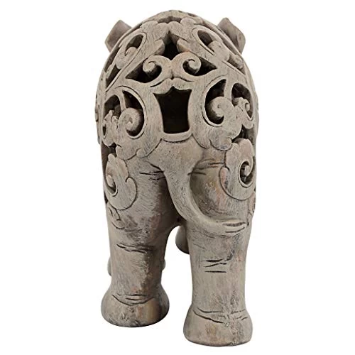 Design Toscano Anjan The Elephant Indian Decor Jali Animal Statue, 30.5 Cm, Polyresin, Brown Stone 5 Design Toscano Anjan The Elephant Indian Decor Jali Animal Statue, 30.5 Cm, Polyresin, Brown Stone - Image 5