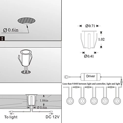 QACA LED Deck Lights 0.7″ Tiny Deck Driveway Light Dock Path Step Road Light Outdoor And Indoor Decoration Security Lighting (Blue, 1pcs) 3 QACA LED Deck Lights 0.7″ Tiny Deck Driveway Light Dock Path Step Road Light Outdoor And Indoor Decoration Security Lighting (Blue, 1pcs) - Image 3