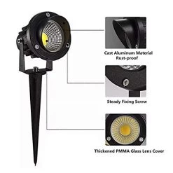 WeLead 7W Spotlight Bright Landscape Light With Canada Plug Garden Light With Metal Spike COB LED Security Lighting… -Garden Supply Store 41L9dfH6SnL
