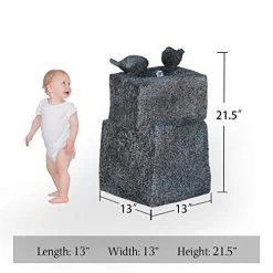 Cast Stone Fountain With LED Lights And Two Birds Playing Low Splash Design For Garden/Patio/Balcony/Lawn Decor Pump… -Garden Supply Store 41L9keluPOL