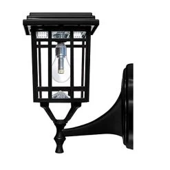 GAMA SONIC GS-114B-FPW-BLK Prairie Bulb Lamp Outdoor Solar Light Fixture, Pole Pier & Wall Mount Kits, Black -Garden Supply Store 41LPQakv8AL