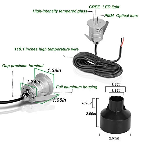 Low Voltage Deck Lights 6 Pack LED Landscape Step Lights 1W 12-24V Ground Light Outdoor IP67 Waterproof Landscape… 3 Low Voltage Deck Lights 6 Pack LED Landscape Step Lights 1W 12-24V Ground Light Outdoor IP67 Waterproof Landscape… - Image 3