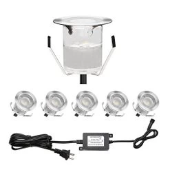 QACA Low Voltage LED Deck Lighting Kit Stainless Steel Waterproof Outdoor Landscape Garden Yard Patio Step Decoration…