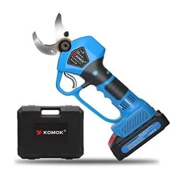 KOMOK Electric Pruning Shears Cordless Scissors,Power Hedge Trimmer Secateurs With 2 Rechargeable 2000mAh Batteries Tree…