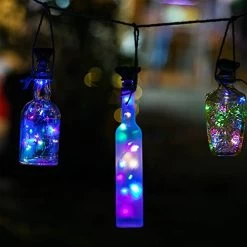 Upgraded 8 Pack Solar Powered Wine Bottle Lights 20 LED Colored Starry Cork Lights Fairy Cork String Craft Lights For… -Garden Supply Store 41Mug5KXv6L