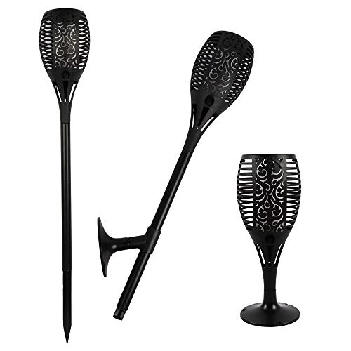 BIGTREE 4pk Solar Light Pathway Outdoor Tiki Torch Stake Walkway LED Flickering Flame 4 BIGTREE 4pk Solar Light Pathway Outdoor Tiki Torch Stake Walkway LED Flickering Flame - Image 4