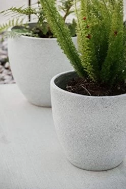 Canary Products PL1515GR Xbrand Modern Nested Grey Round Flower Pot Planter, , 14 Inch & 12 Inch Tall -Garden Supply Store 41OtrNUcmyL