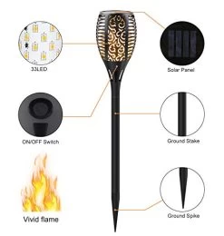 Permande Solar Torch Light With Flickering Flame, Fire Effect Lantern, Garden Light, Auto On/off Dust To Dawn, Outdoor… 8 Permande Solar Torch Light With Flickering Flame, Fire Effect Lantern, Garden Light, Auto On/off Dust To Dawn, Outdoor… -Garden Supply Store 41PxN2BckuaL