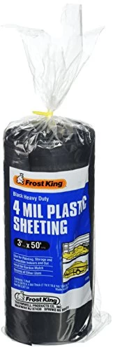 Frost King 350B Polyethylene Sheeting, Black, 3′ X 50′ X 4 Mil.