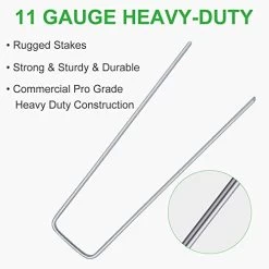 GROWNEER 100 Packs 6 Inch Heavy Duty 11 Gauge Galvanized Steel Garden Stakes Staples Securing Pegs For Securing Weed… 10 GROWNEER 100 Packs 6 Inch Heavy Duty 11 Gauge Galvanized Steel Garden Stakes Staples Securing Pegs For Securing Weed… -Garden Supply Store 41RGkM3dsWL