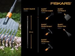 Fiskars Leaf Broom, Tool Head, Small, 11 Tines, Width: 21.3 Cm, Plastic Tines, Black/Orange, QuikFit, 1000659 -Garden Supply Store 41S0Q0pEsxS