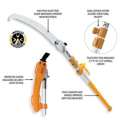 Silky Longboy Professional Series 12′ Telescoping Pole Saw 360mm Large Teeth -Garden Supply Store 41SDeBONOGL