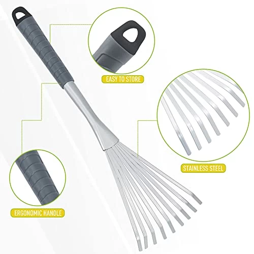 Altdoff Yard Thatch Rake Adjustable And Hand Rake, Leaf Rake Set, Garden Rake Used For Lawns, Leaves, Thatch, Gravel… 7 Altdoff Yard Thatch Rake Adjustable And Hand Rake, Leaf Rake Set, Garden Rake Used For Lawns, Leaves, Thatch, Gravel… - Image 7