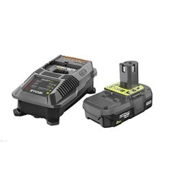 Ryobi P163 18V ONE+ Lithium 2.0Ah Compact Battery And Charger Upgrade Kit Includes A P118 Charger And P190 Battery