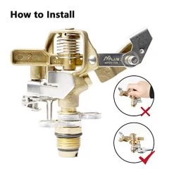 M PLUS Heavy Duty Brass Impact Lawn Sprinkler With Metal Spike, Adjustable Angle And Distance, Watering Up To 41… -Garden Supply Store 41UDrz7PohL