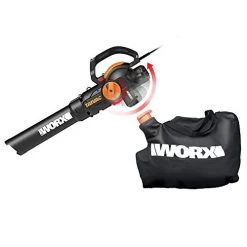 WORX WG512 Trivac 2.0 Electric 12-amp 3-in-1 Vacuum Blower/Mulcher/Vac, Black And Orange