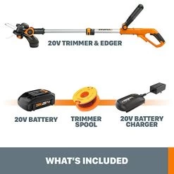 Worx WG162 20V 10”Cordless String Trimmer/Edger, Battery And Charger Included -Garden Supply Store 41UTsKhtbcL