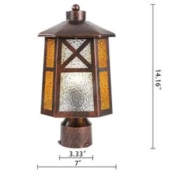Outdoor Post Lights, BETLING Outdoor Post Lantern Exterior Pole Lantern With Pier Mount Pole Lights Bronze Post Cap… -Garden Supply Store 41UsqbjONTL