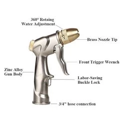 AltraTech Metal Garden Hose Nozzle Heavy Duty Spray Gun 2 Mixed Pack Metal Sprayer 9 Patterns Brass For Car Washing… 10 AltraTech Metal Garden Hose Nozzle Heavy Duty Spray Gun 2 Mixed Pack Metal Sprayer 9 Patterns Brass For Car Washing… -Garden Supply Store 41UtAIzPe7L