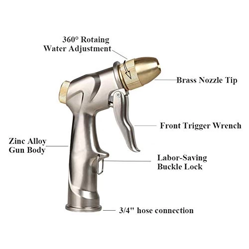 AltraTech Metal Garden Hose Nozzle Heavy Duty Spray Gun 2 Mixed Pack Metal Sprayer 9 Patterns Brass For Car Washing… 4 AltraTech Metal Garden Hose Nozzle Heavy Duty Spray Gun 2 Mixed Pack Metal Sprayer 9 Patterns Brass For Car Washing… - Image 4