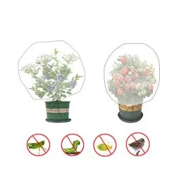 Sirozi 4 Pack Plant Insect Bird Barrier Net Mesh With Drawstring, 3.5Ftx2.3Ft Plant Protective Cover Garden Flower…