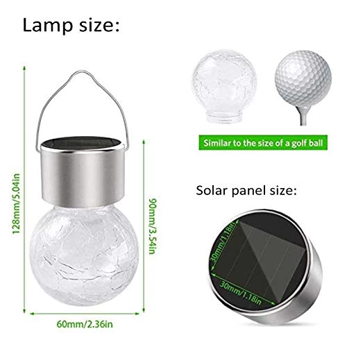 4 Pack Hanging Solar Lights Outdoor LED Solar Powered Crystal Colour Changing Ball Light Waterproof Rechargeable Lights… 4 4 Pack Hanging Solar Lights Outdoor LED Solar Powered Crystal Colour Changing Ball Light Waterproof Rechargeable Lights… - Image 4