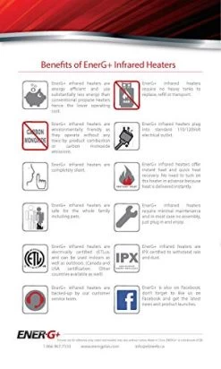 Ener-G+ Infrared Indoor/Outdoor Ceiling Electric Patio Heater, Silver -Garden Supply Store 41WByKtPnmL