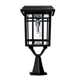 GAMA SONIC GS-114B-FPW-BLK Prairie Bulb Lamp Outdoor Solar Light Fixture, Pole Pier & Wall Mount Kits, Black -Garden Supply Store 41WEhuh3CGL