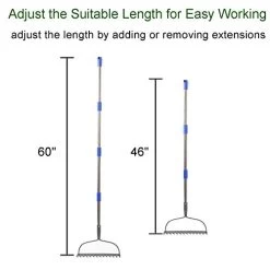 Garden Rake Heavy Duty Bow Rake With 72″ Stainless Steel Handle Metal Rake For Lawn With 14 Tines 8 Garden Rake Heavy Duty Bow Rake With 72″ Stainless Steel Handle Metal Rake For Lawn With 14 Tines -Garden Supply Store 41WFyxfiffL