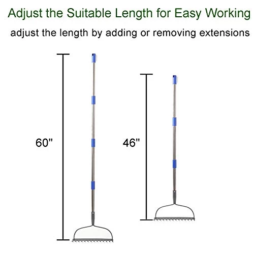 Garden Rake Heavy Duty Bow Rake With 72″ Stainless Steel Handle Metal Rake For Lawn With 14 Tines 4 Garden Rake Heavy Duty Bow Rake With 72″ Stainless Steel Handle Metal Rake For Lawn With 14 Tines - Image 4