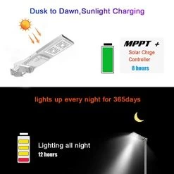 30W Outdoor LED Solar Street Light，IP65 Waterproof White 6000K Solar Security Light Motion Sensor Dusk To Dawn With… -Garden Supply Store 41WJTwSeUzL