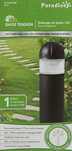 Paradise GL33601BK Low Voltage Cast Aluminum LED Bollard Light, Black 6 Paradise GL33601BK Low Voltage Cast Aluminum LED Bollard Light, Black - Image 6
