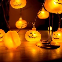 Halloween String Lights, LED Pumpkin Lights – 3D Halloween Decoration Lights, Battert Operated String Lights For Indoor… -Garden Supply Store 41WjF67hf9L