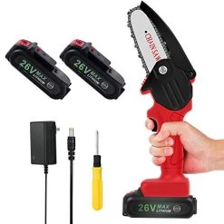 Mini Cordless ChainSaw With 2 Battery, Seesii 4-Inch Cordless Electric Pruning Chain Saw, One-Handed Portable Battery…